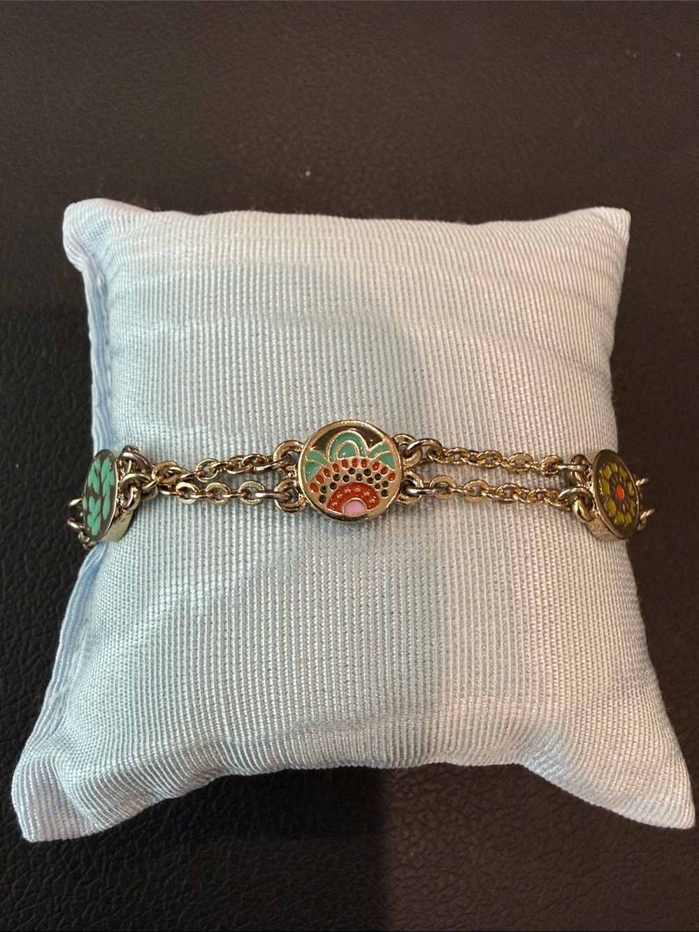 Vera Bradley Gold-Tone Multicolor Floral Chain Bracelet